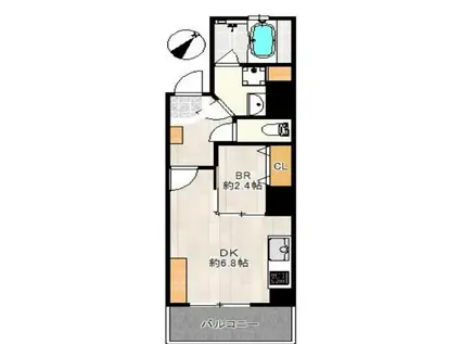 レクシア九条DUO(1DK/5階)の間取り写真