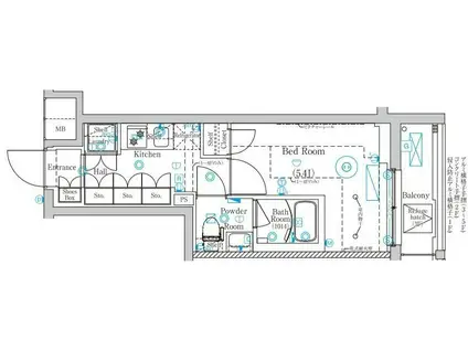 MIND 武蔵中原(1K/4階)の間取り写真