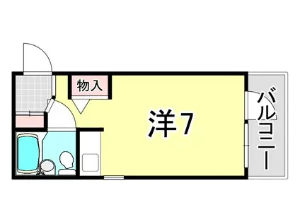 スタインウエイ(ワンルーム/3階)の間取り写真