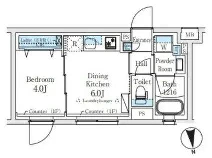 CREALPREMIER笹塚(1DK/1階)の間取り写真