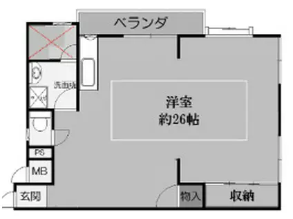 第3ヴィラヴェール(1LDK/3階)の間取り写真