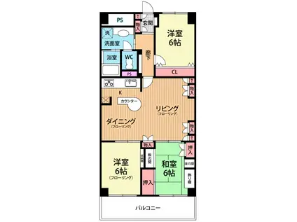 朝日プラザ千里C棟(3LDK/10階)の間取り写真