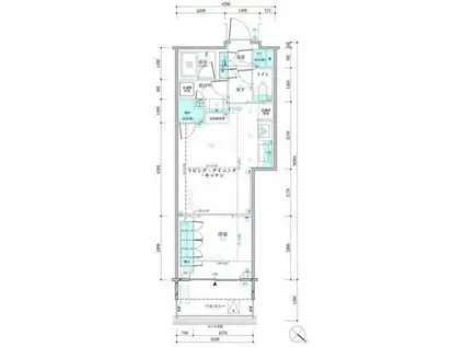 パークタワー勝どきミッド(1LDK/24階)の間取り写真