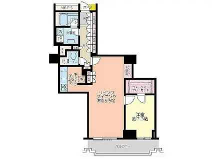 アトラスタワー小石川(1LDK/4階)の間取り写真
