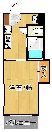 ターニップ小芝(1K/3階)の間取り写真