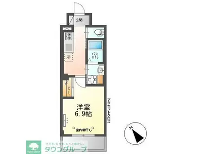 船橋市上山町店舗付きマンション(1K/3階)の間取り写真