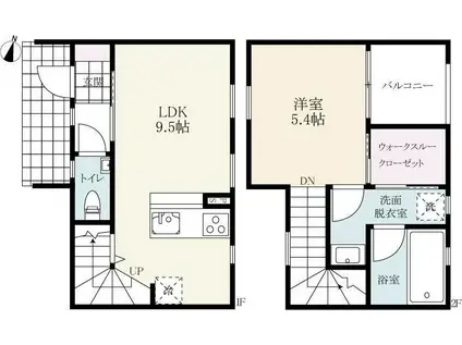 プレミアム吉田(1LDK/1階)の間取り写真