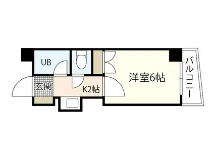 ウエストウッドII(1K/5階)の間取り写真