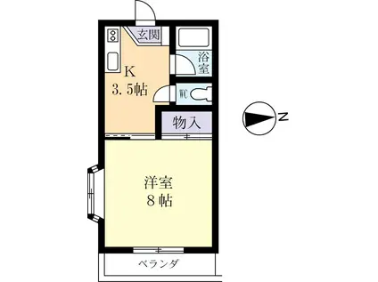 クライミングローズ(1K/2階)の間取り写真