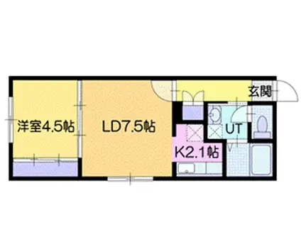 クラシック ヒバリガオカ(1LDK/2階)の間取り写真
