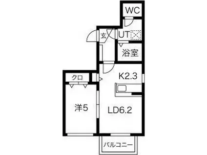 COLLINS MANSION(1LDK/5階)の間取り写真
