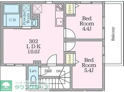 ミハス中野II(2LDK/3階)の間取り写真