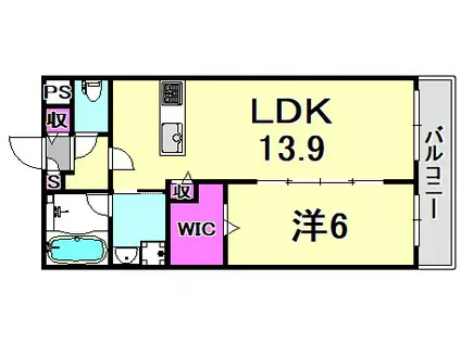ルーナクレシェンテ(1LDK/1階)の間取り写真