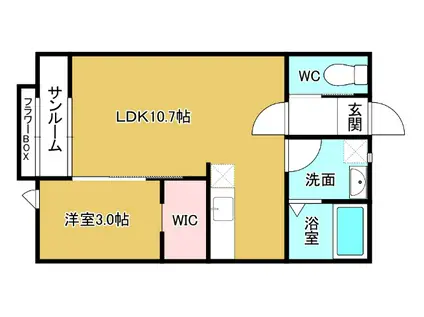 RITOMICO(1LDK/1階)の間取り写真