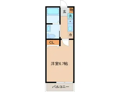 つくばエクスプレス つくば駅 徒歩38分 2階建 築40年(1K/1階)の間取り写真