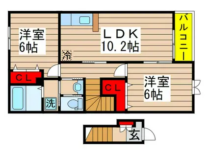 フォレスタ(2LDK/2階)の間取り写真