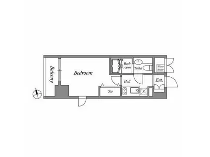 CORVAL東新宿(1K/13階)の間取り写真