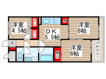 グリーンエイトみさと第1(3DK/1階)の間取り写真