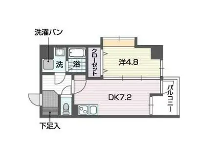 レキシントンスクエア駅東(1DK/9階)の間取り写真