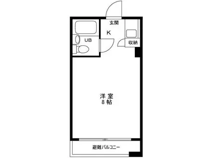 東京ロイヤルプラザ(1K/2階)の間取り写真