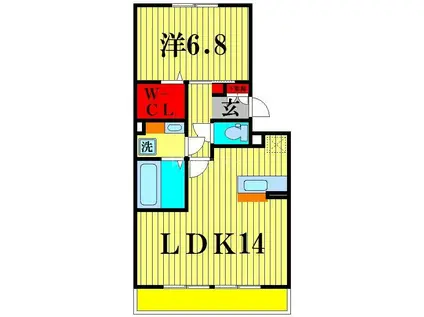パインヒルズ胡録台(1LDK/3階)の間取り写真