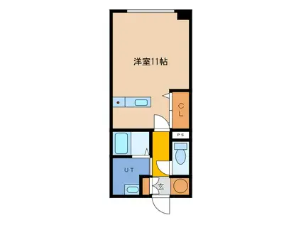 マンションプラテリア(ワンルーム/2階)の間取り写真