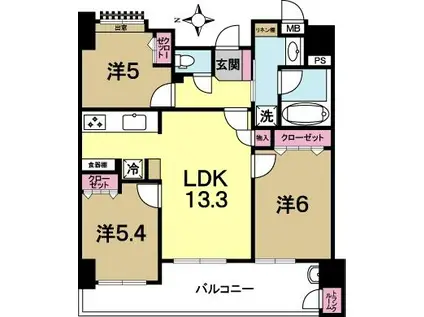 マ・トール水戸本町(3LDK/6階)の間取り写真