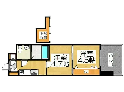 NO46 Vプロジェクト2100天神(2K/4階)の間取り写真