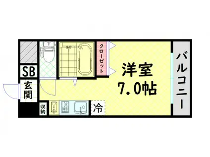 WILLDO九条(1K/3階)の間取り写真