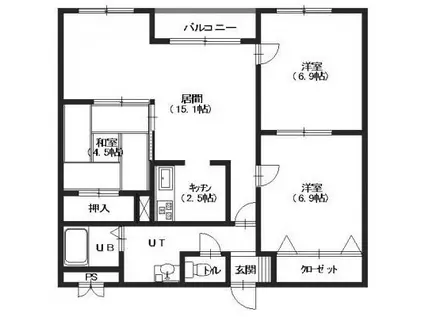 ル・ノール人見町(3LDK/3階)の間取り写真