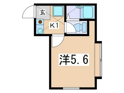 アザーレ生田(1K/1階)の間取り写真