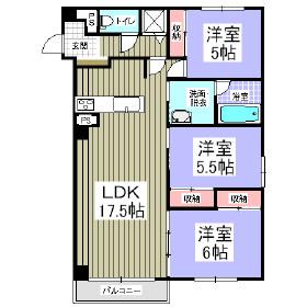ベルシー室蘭(3LDK/3階)の間取り写真