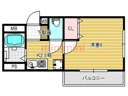 SATSUMA-7(1K/2階)の間取り写真