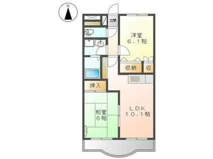 リファインドパレス(2LDK/2階)の間取り写真