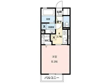 エルロンドハセガワ(1K/2階)の間取り写真