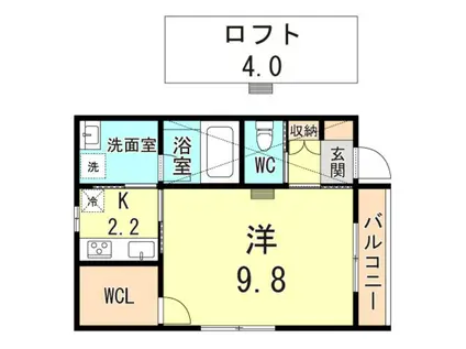 GRAND MER新長田(1K/2階)の間取り写真