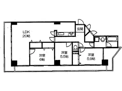 ハイライズ東雲(3LDK/7階)の間取り写真