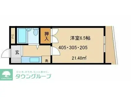 サンローゼ高崎(1K/4階)の間取り写真