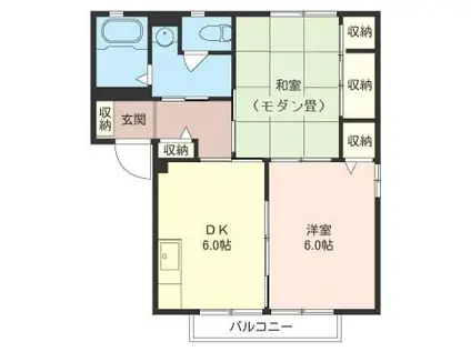 パークスクエア(2DK/2階)の間取り写真