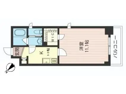 キャナルステージ芝浦(1K/3階)の間取り写真