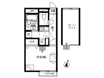 シェリース(1K/1階)の間取り写真