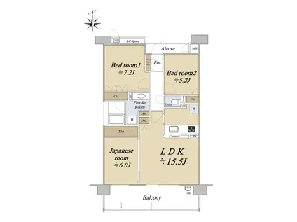 ジオ・ウェリス西宮北口(3LDK/10階)の間取り写真