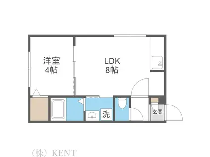 ラフィーネ西町北(1LDK/3階)の間取り写真