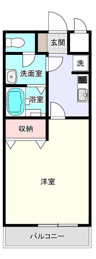 スマイル(1K/1階)の間取り写真