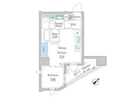 デュオフラッツ板橋大山(1DK/11階)の間取り写真