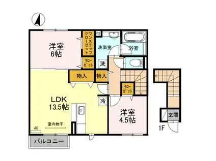 ソシア A(2LDK/2階)の間取り写真