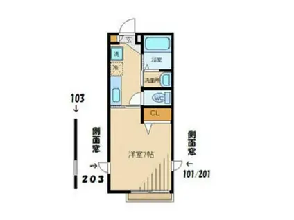 シュリオ(1K/2階)の間取り写真