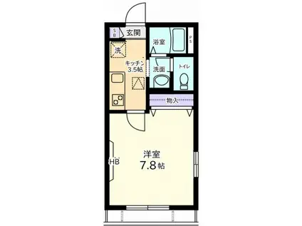 VERDOR(1K/2階)の間取り写真