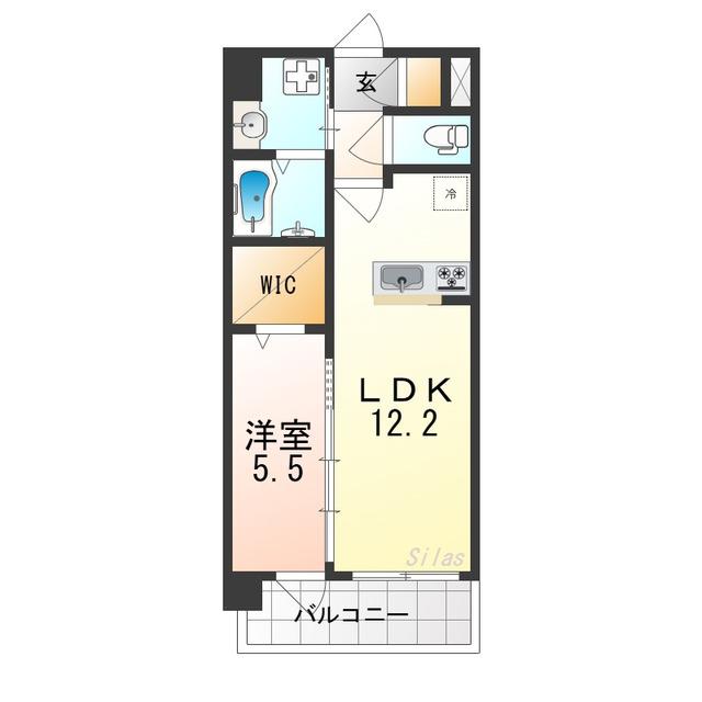 スプランディッド天王寺サウス(1LDK/2階)の間取り写真
