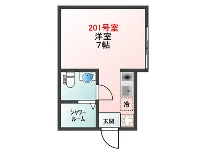 GLANZ南馬込(ワンルーム/2階)の間取り写真